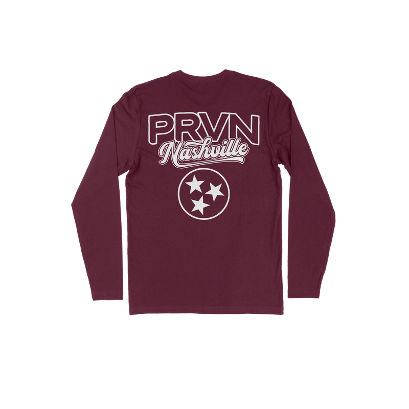 PRVN Nashville Long Sleeve Tee - Maroon