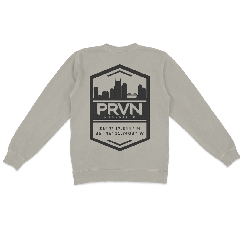 PRVN Nashville Skyline Crewneck Sweatshirt - Cement