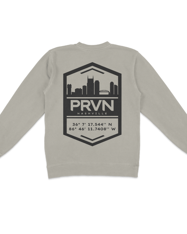 PRVN Nashville Skyline Crewneck Sweatshirt - Cement