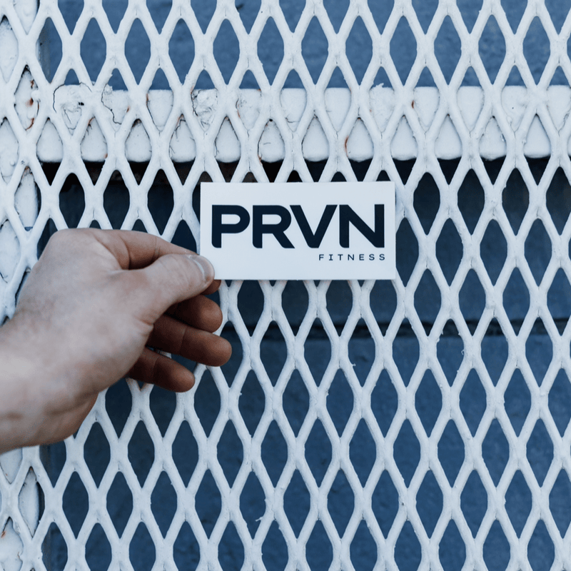 PRVN Fitness White/Black Logo Sticker - prvnfitness