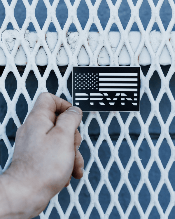 PRVN USA Black/White Flag Sticker