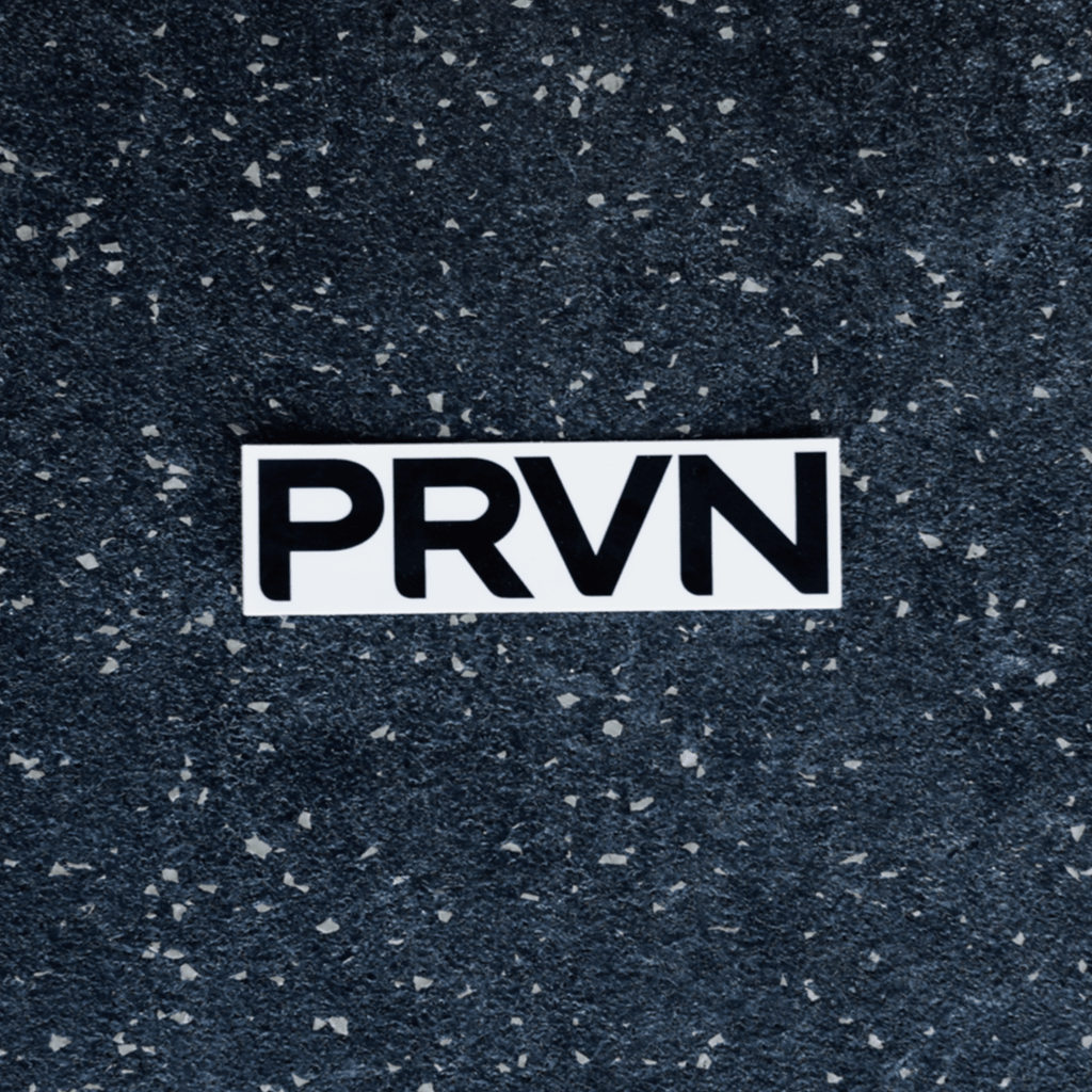 PRVN White/Black Logo Sticker - prvnfitness