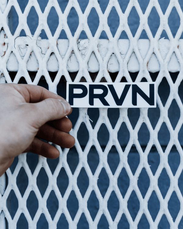 PRVN White/Black Logo Sticker